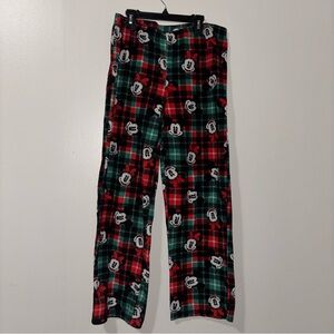 Plaid Red and Green Mickey & Minnie Mouse Pajama Pants